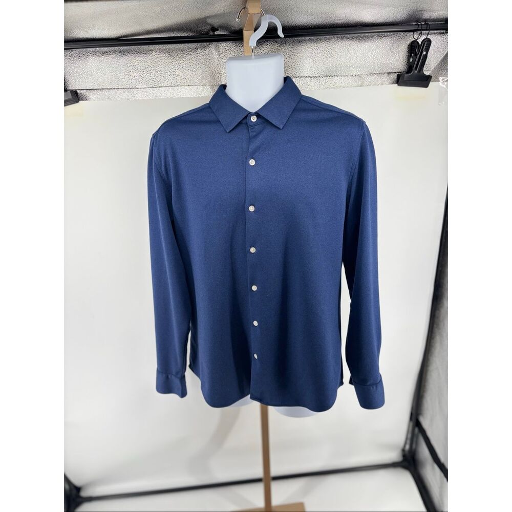 Ministry of Supply Dress Shirt Men’s Large Navy Outlast Performance